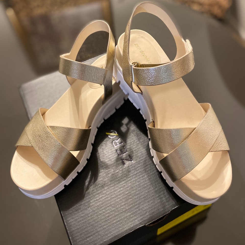 Cole Haan metallic gold sandals
